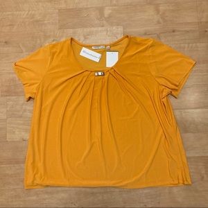 Notations Gold Blouse with Metal Accent Size 3XL